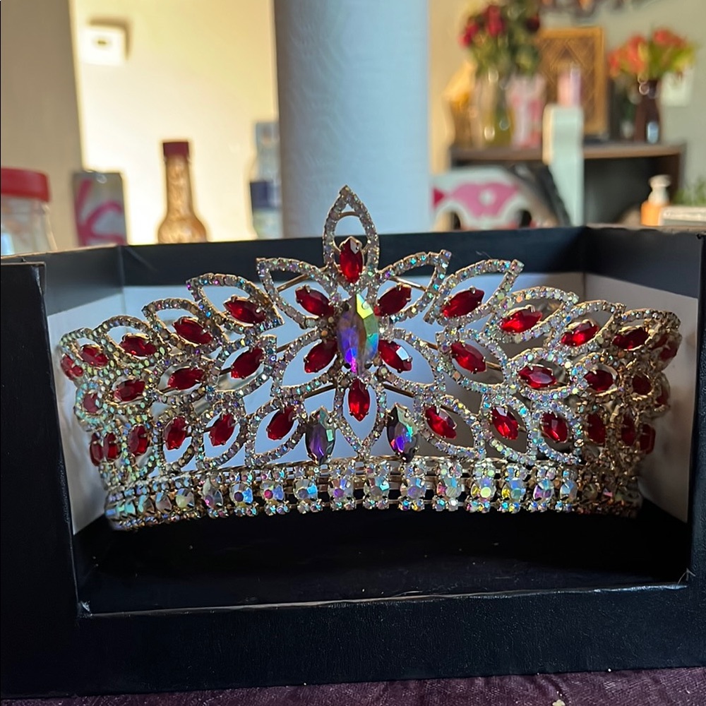 Elegant Red and Gold Tiara